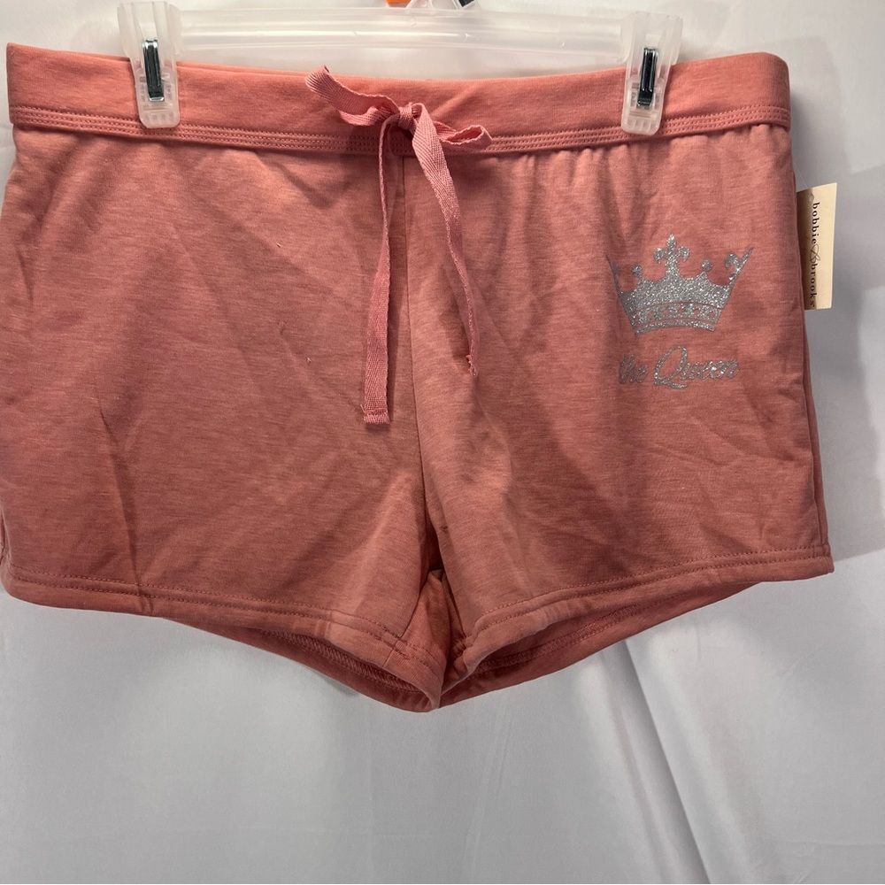 The Queen Glitter Pajama Shorts Pink PJs Large NWT